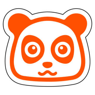 Adorable Cute Panda Sticker (Orange)